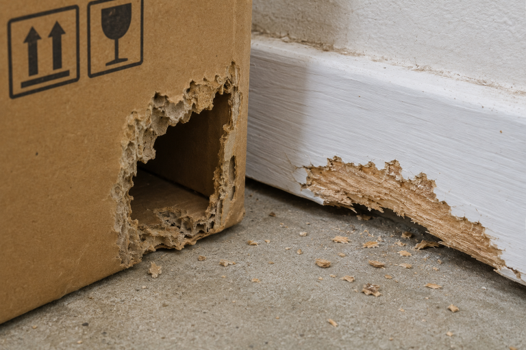 Traces de rongement sur un emballage alimentaire